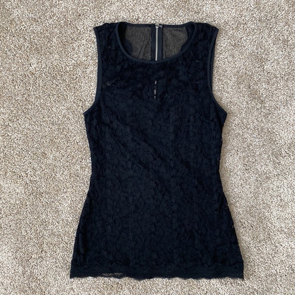 Express Floral Lace Tank with Zip Back - Picture 1 of 10